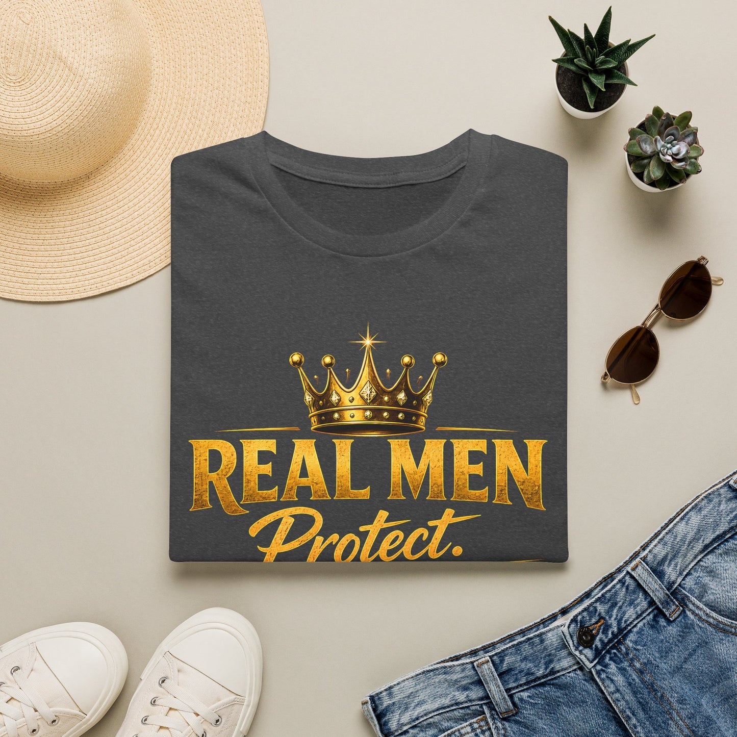 REAL MEN PROTECT PROVIDE PRAY Unisex Softstyle T-Shirt