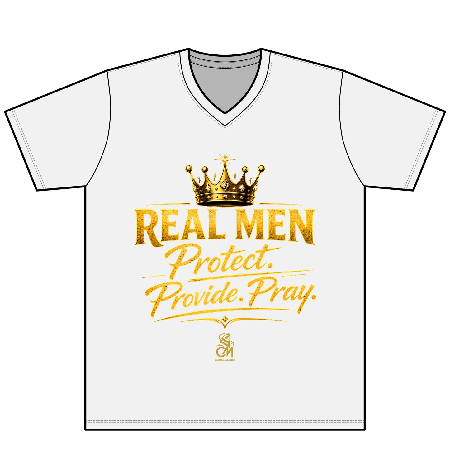 REAL MEN PROTECT PROVIDE PRAY UNISEX  Tee Protect V-Neck