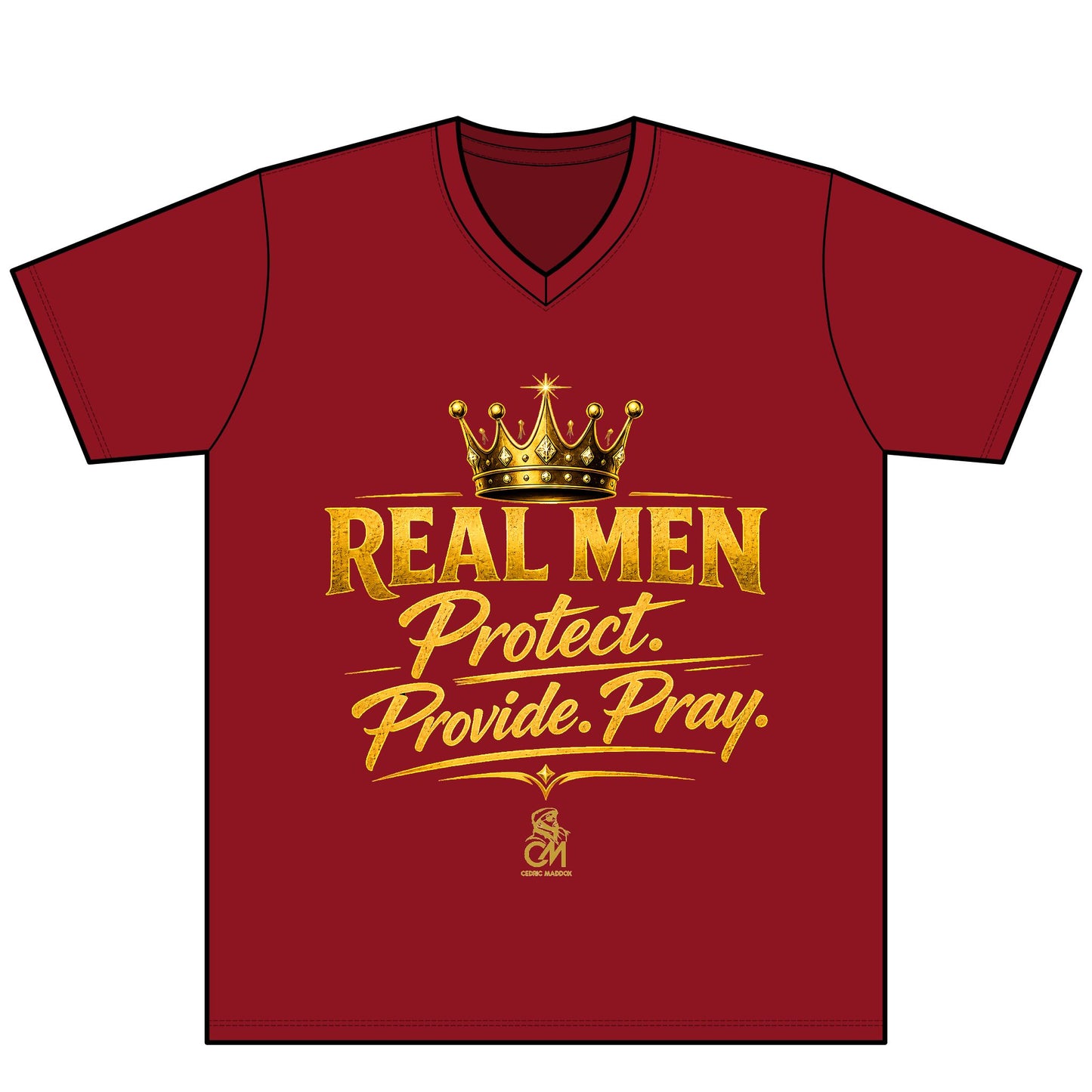 REAL MEN PROTECT PROVIDE PRAY UNISEX  Tee Protect V-Neck