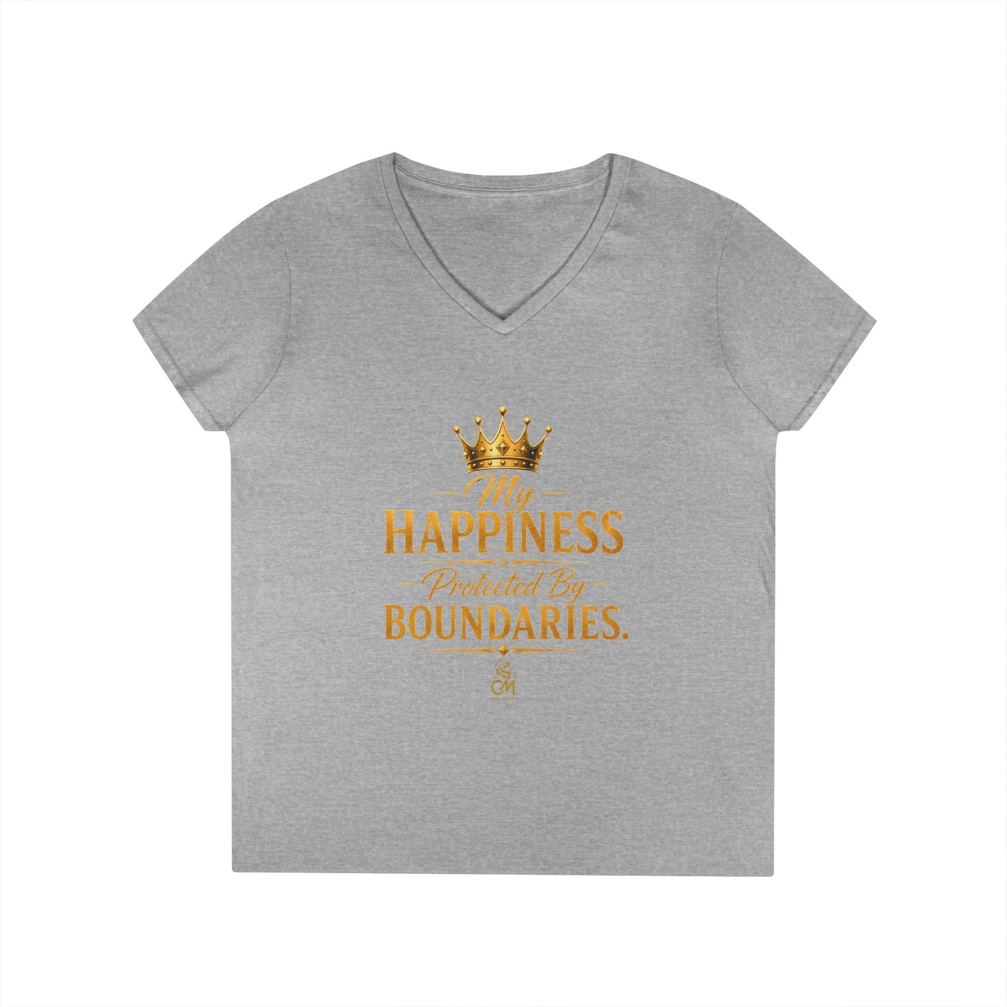 My Happiness PROTECTED BY BOUNDARIES. V-Neck T-Shirt