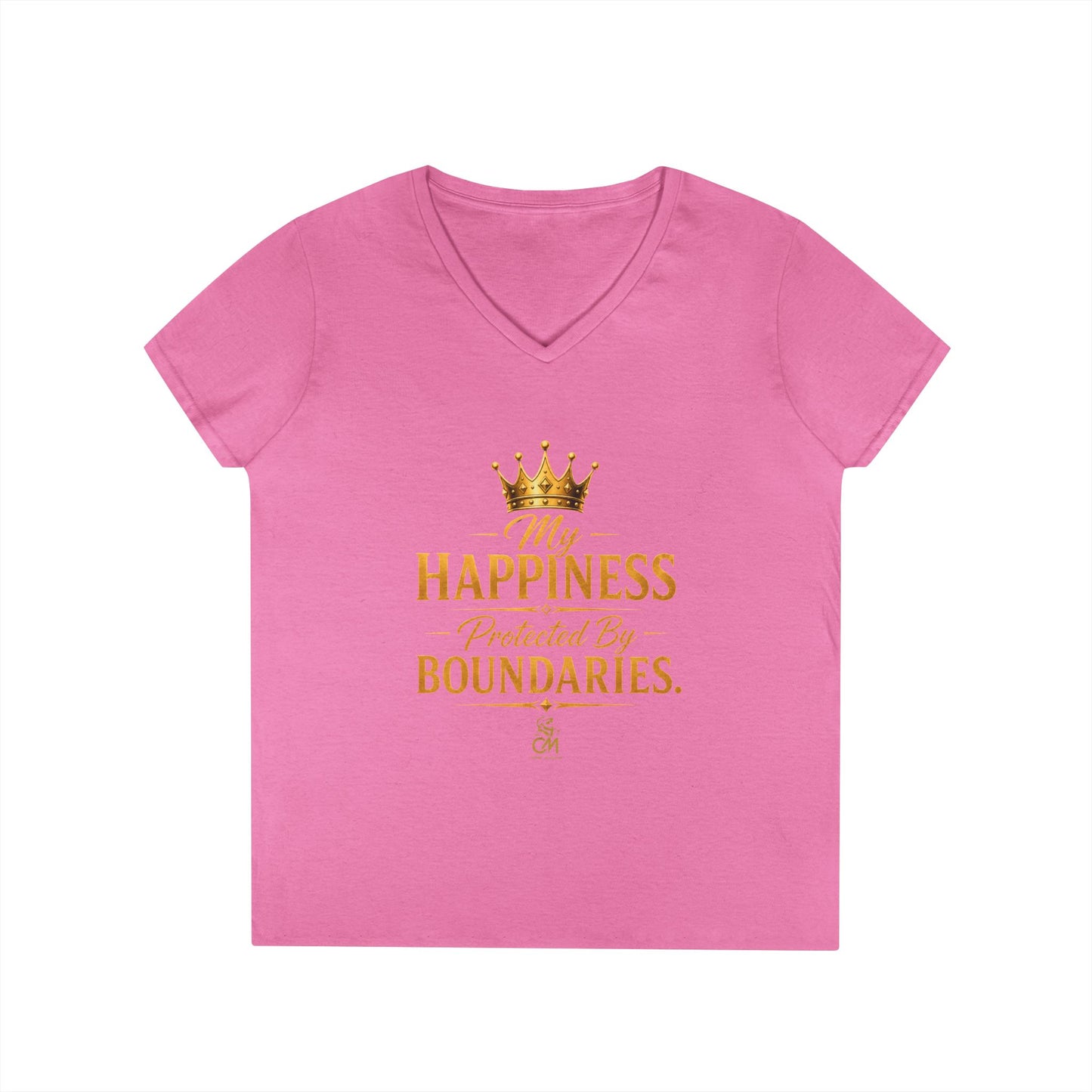 My Happiness PROTECTED BY BOUNDARIES. V-Neck T-Shirt