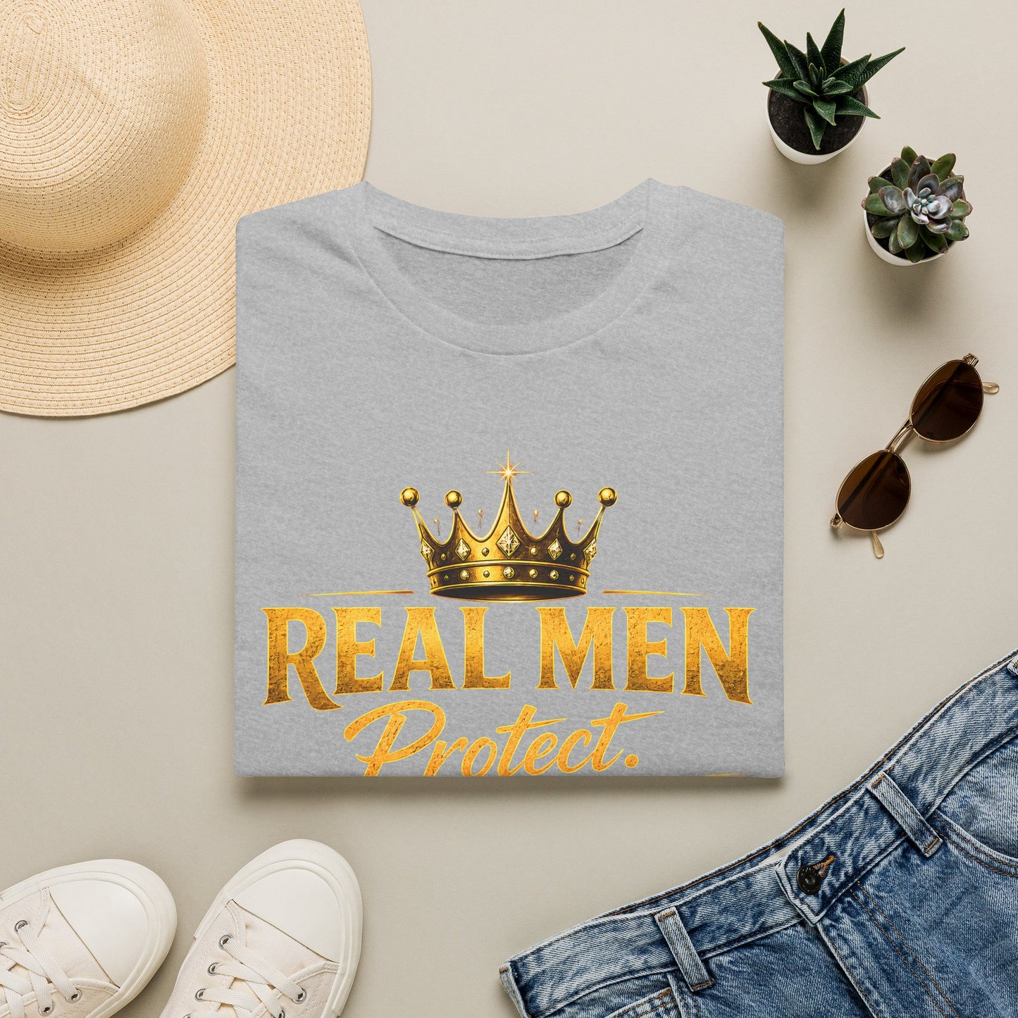 REAL MEN PROTECT PROVIDE PRAY Unisex Softstyle T-Shirt