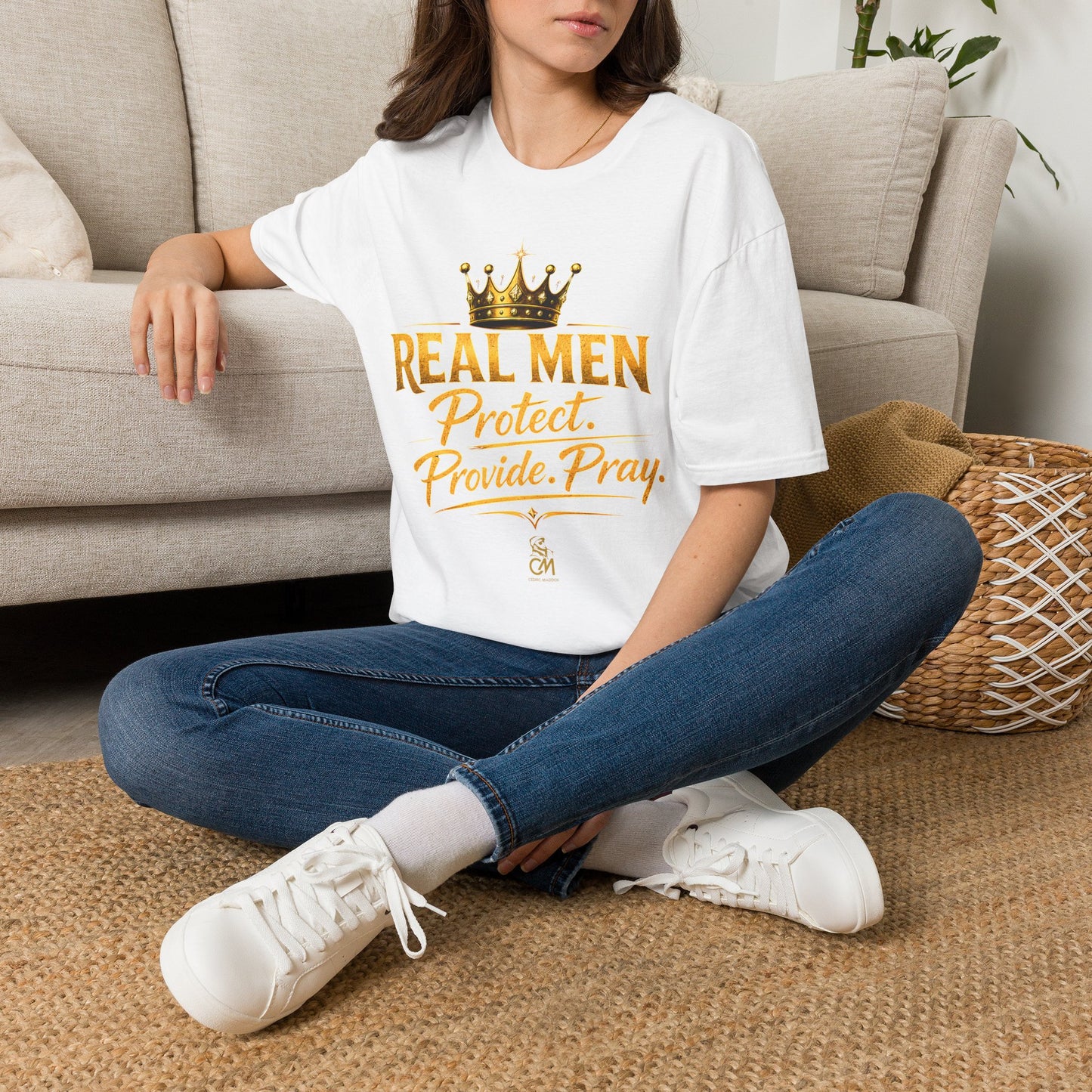 REAL MEN PROTECT PROVIDE PRAY Unisex Softstyle T-Shirt