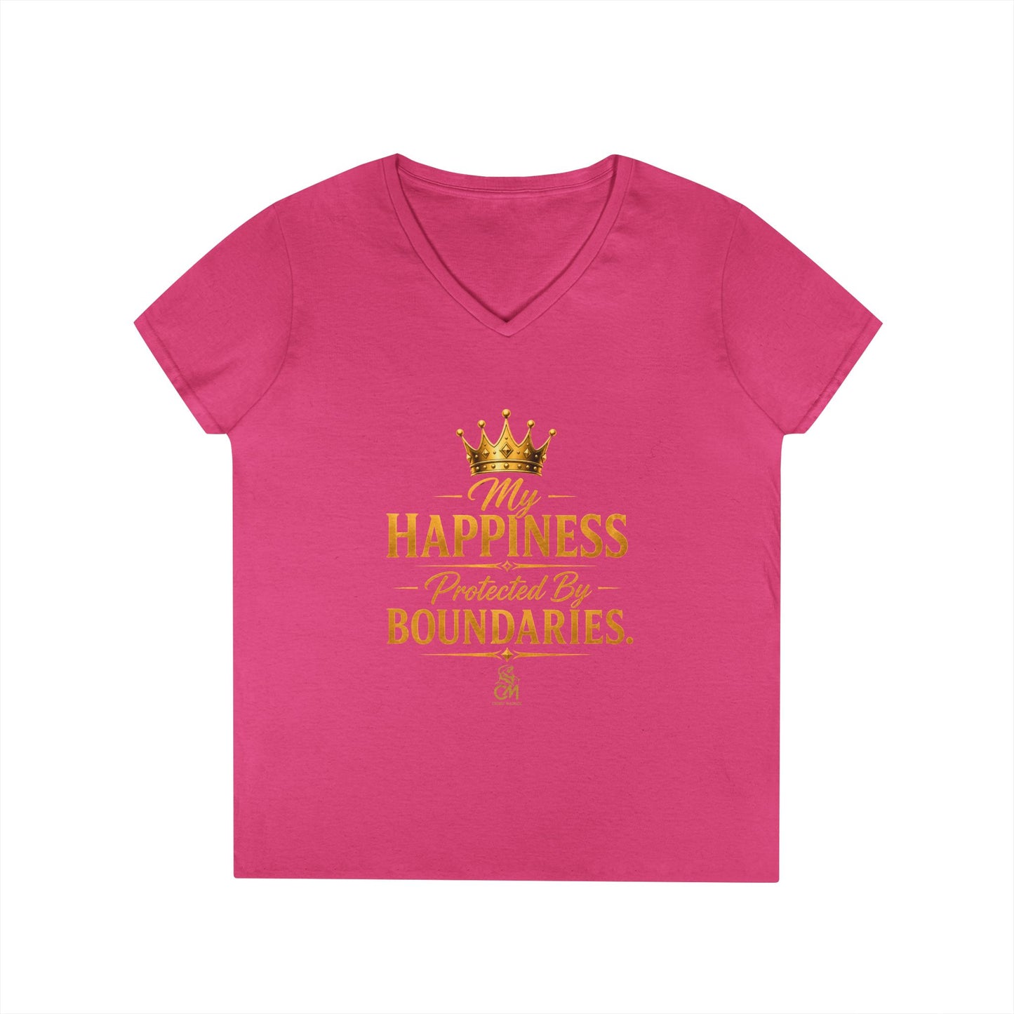 My Happiness PROTECTED BY BOUNDARIES. V-Neck T-Shirt