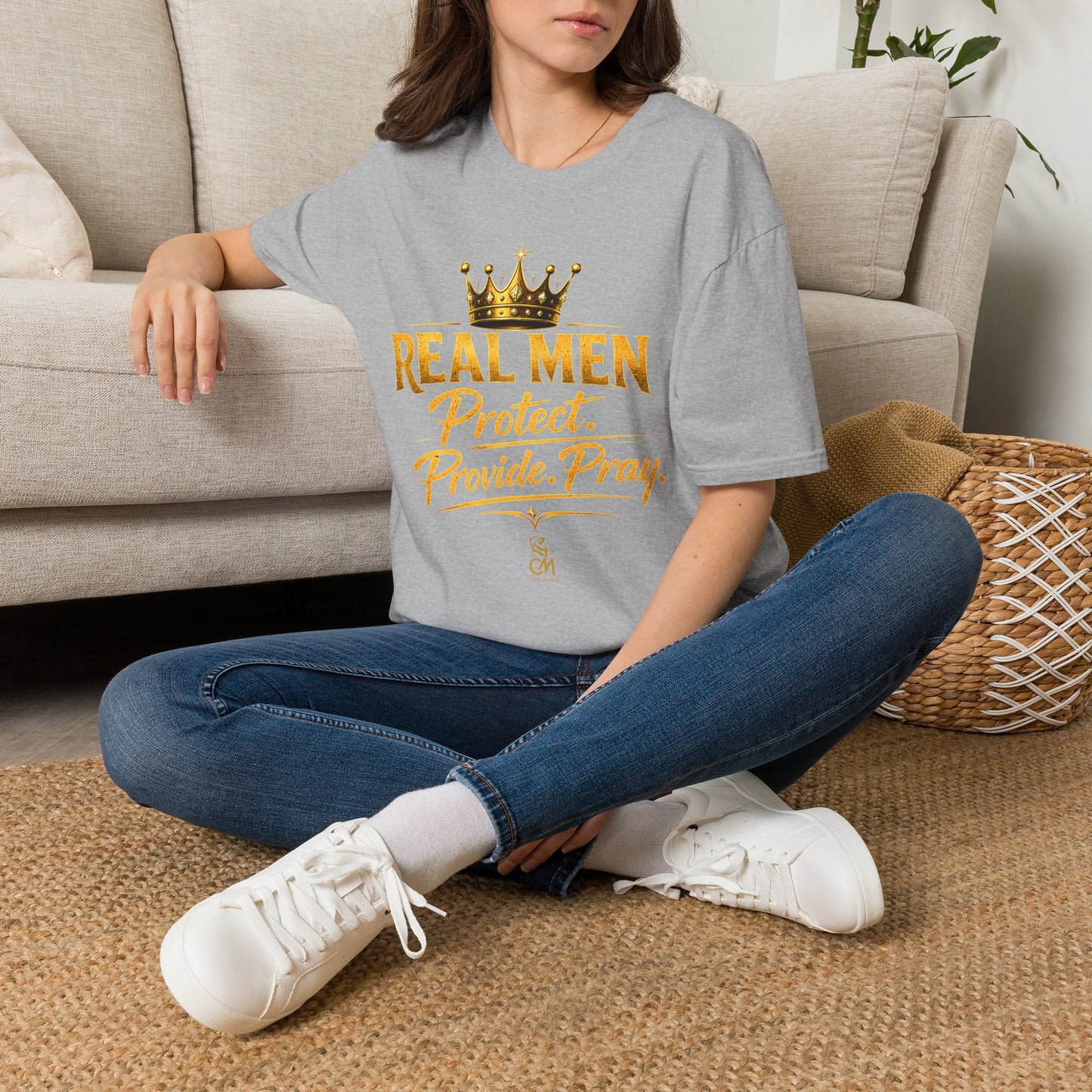 REAL MEN PROTECT PROVIDE PRAY Unisex Softstyle T-Shirt