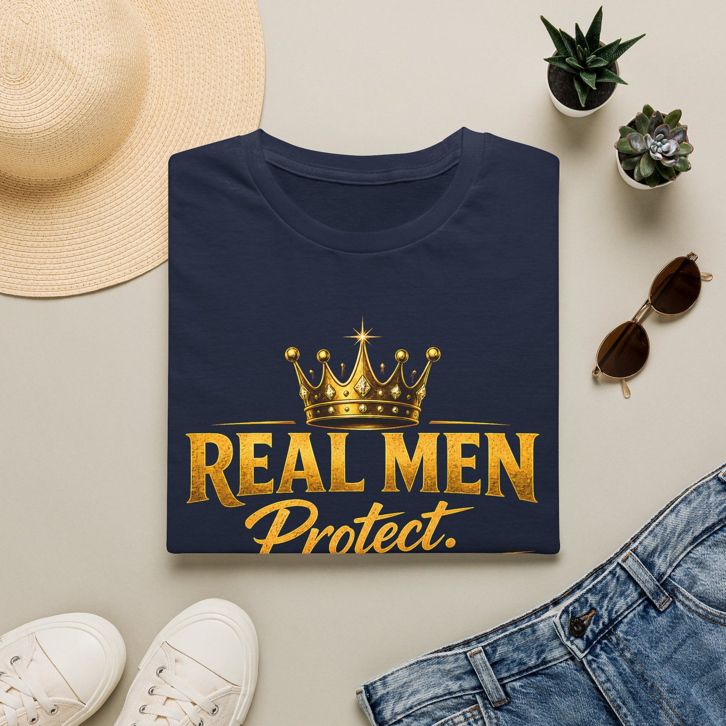 REAL MEN PROTECT PROVIDE PRAY Unisex Softstyle T-Shirt