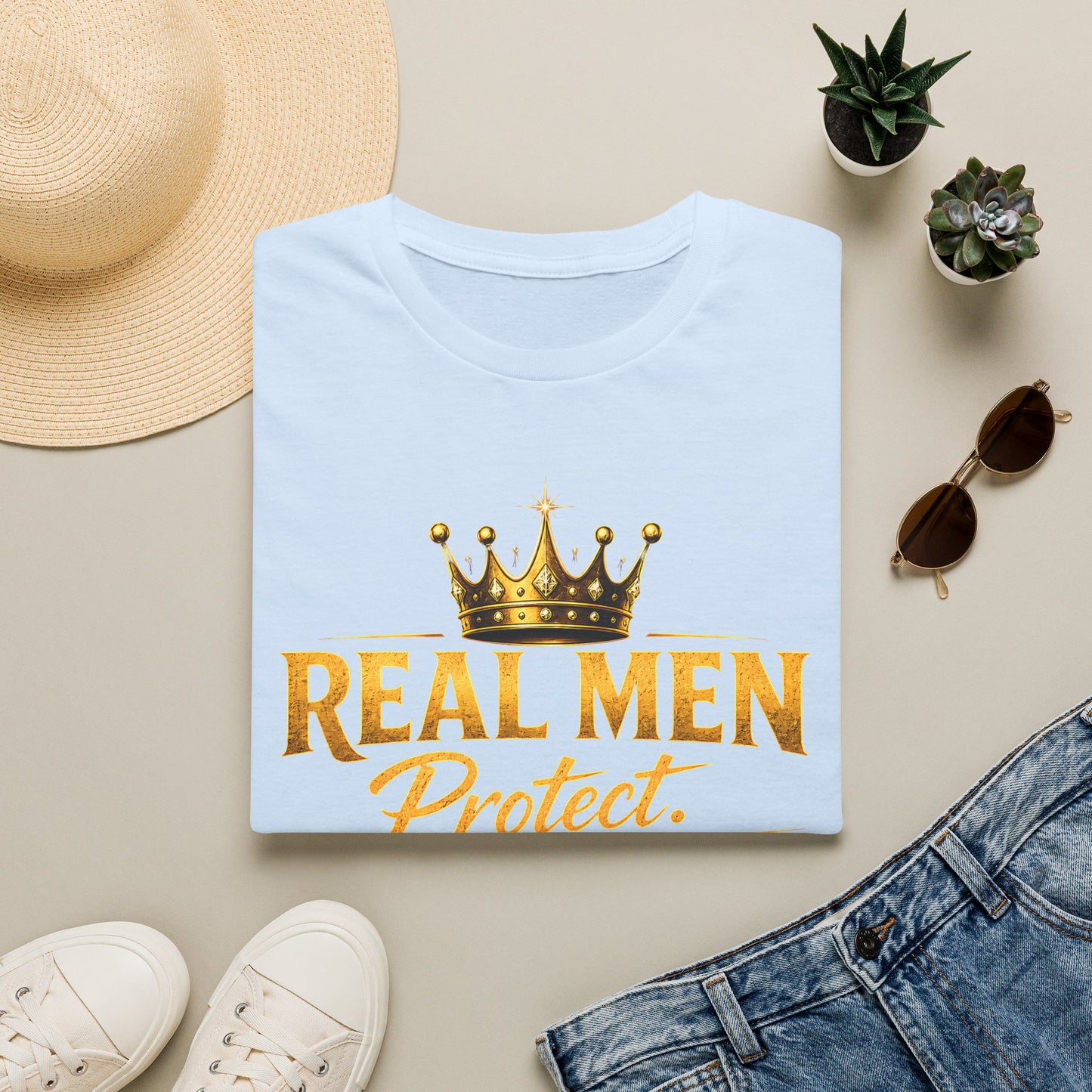 REAL MEN PROTECT PROVIDE PRAY Unisex Softstyle T-Shirt