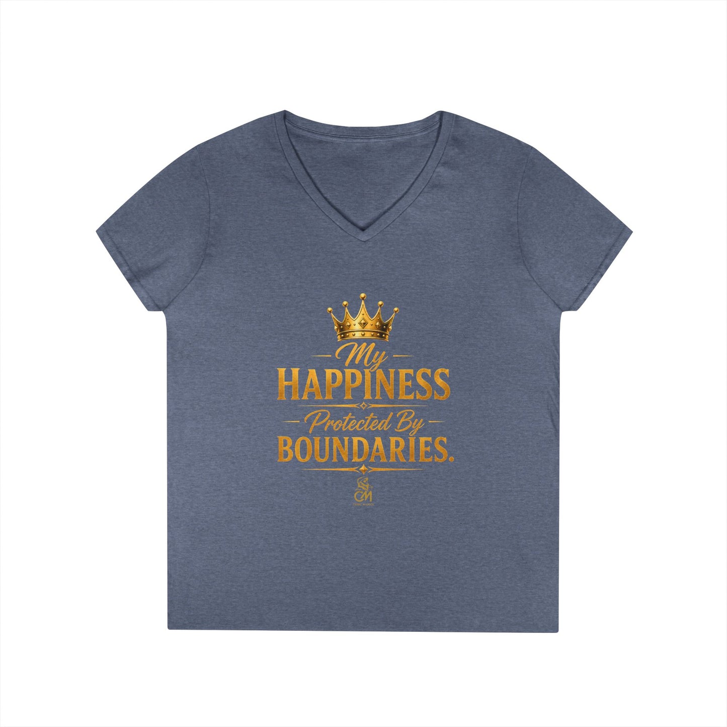 My Happiness PROTECTED BY BOUNDARIES. V-Neck T-Shirt