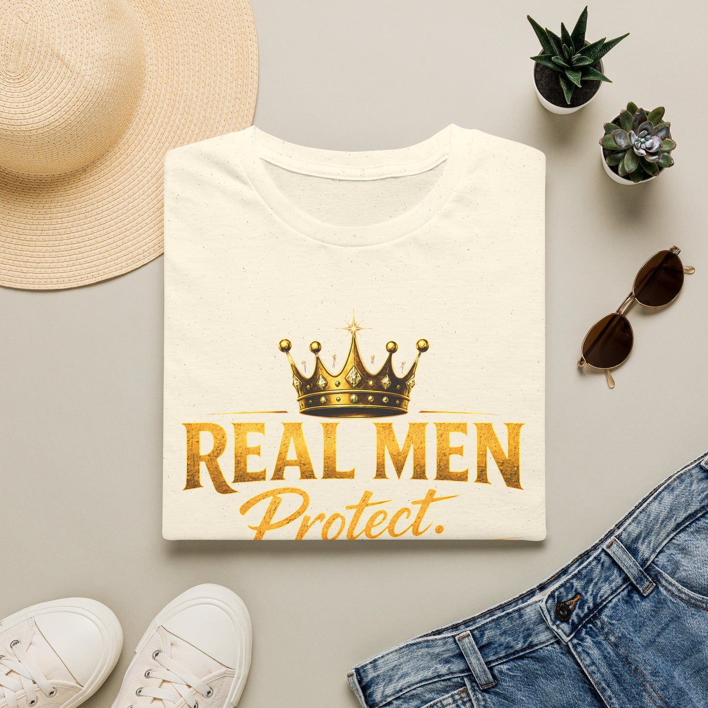 REAL MEN PROTECT PROVIDE PRAY Unisex Softstyle T-Shirt