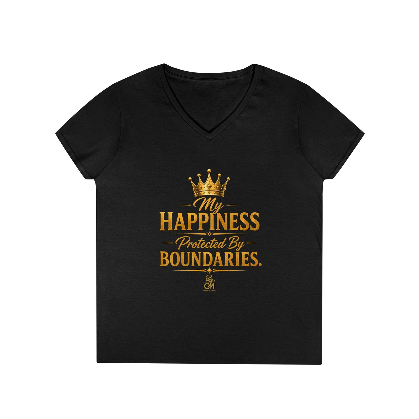 My Happiness PROTECTED BY BOUNDARIES. V-Neck T-Shirt