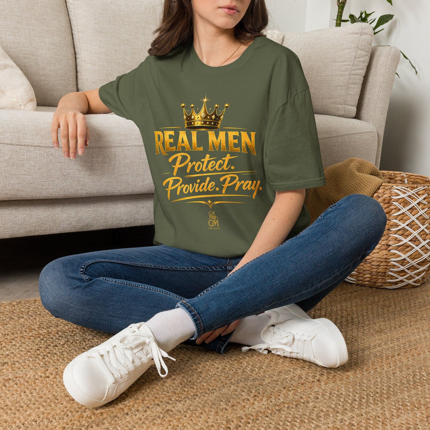REAL MEN PROTECT PROVIDE PRAY Unisex Softstyle T-Shirt