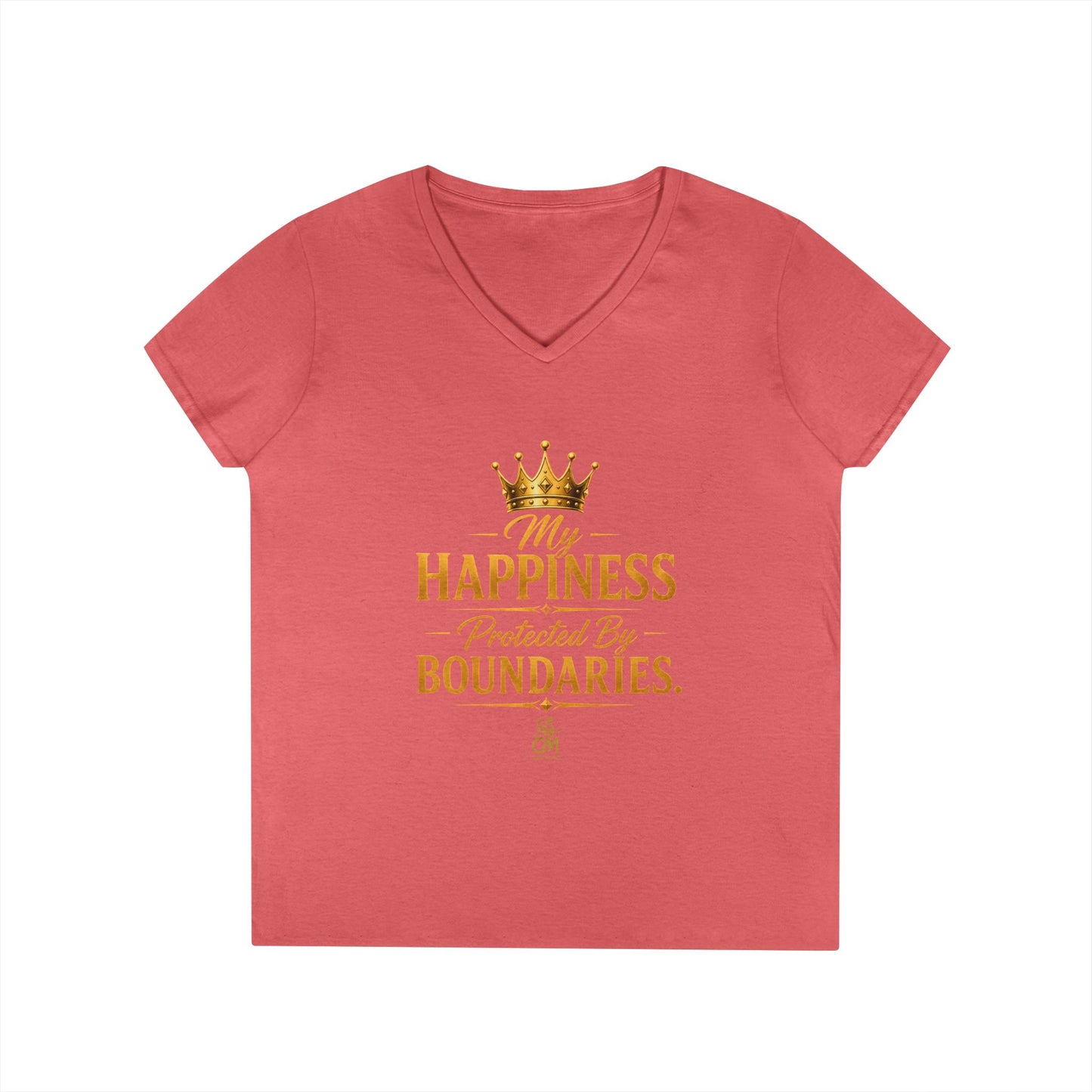 My Happiness PROTECTED BY BOUNDARIES. V-Neck T-Shirt