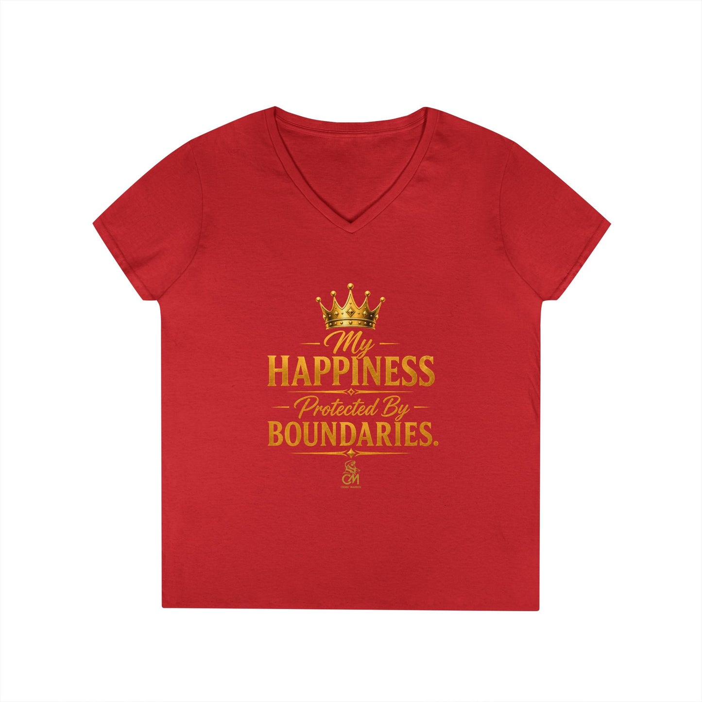 My Happiness PROTECTED BY BOUNDARIES. V-Neck T-Shirt