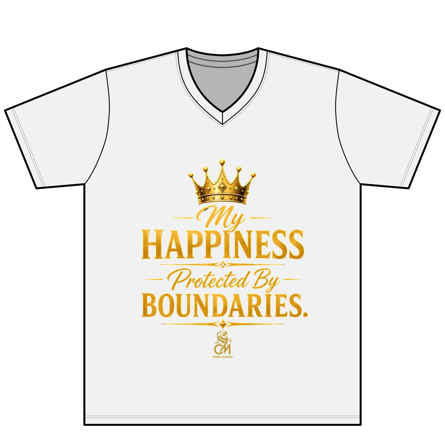 My Happiness PROTECTED BY BOUNDARIES UNISEX Tee V-Neck