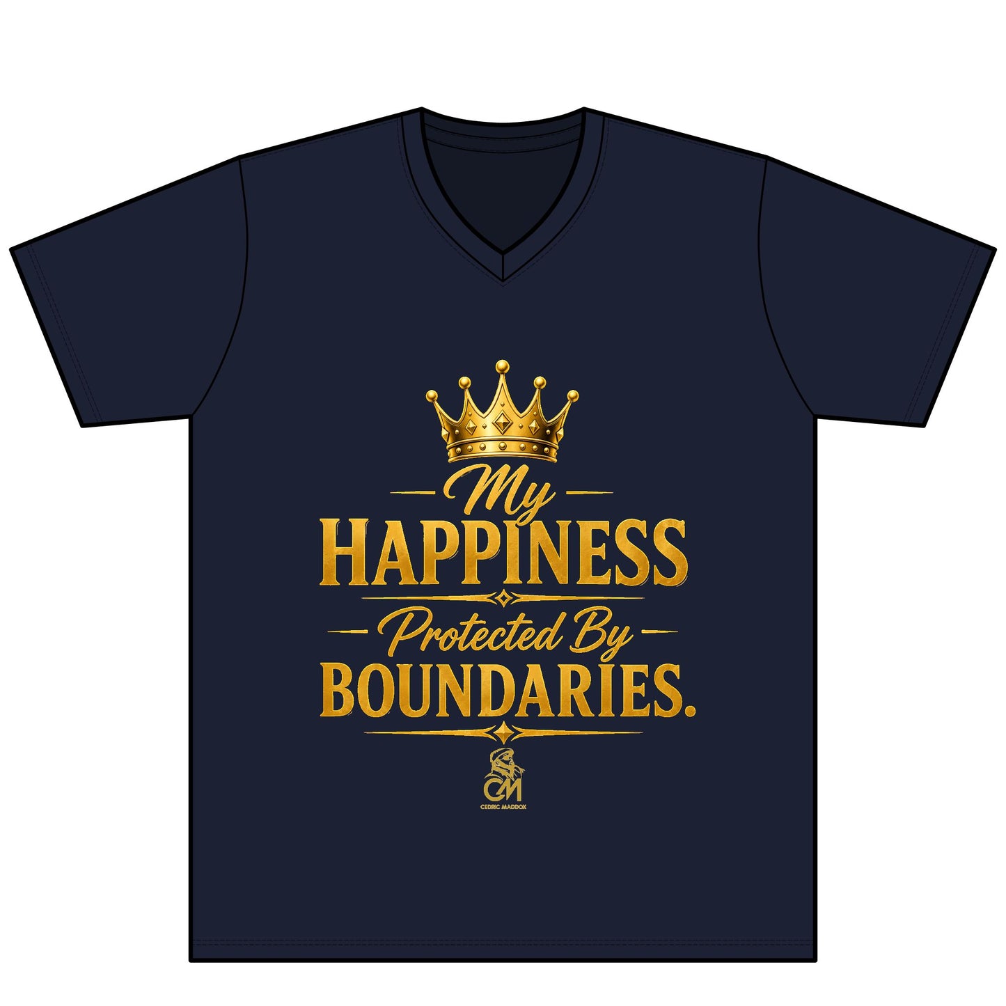 My Happiness PROTECTED BY BOUNDARIES UNISEX Tee V-Neck