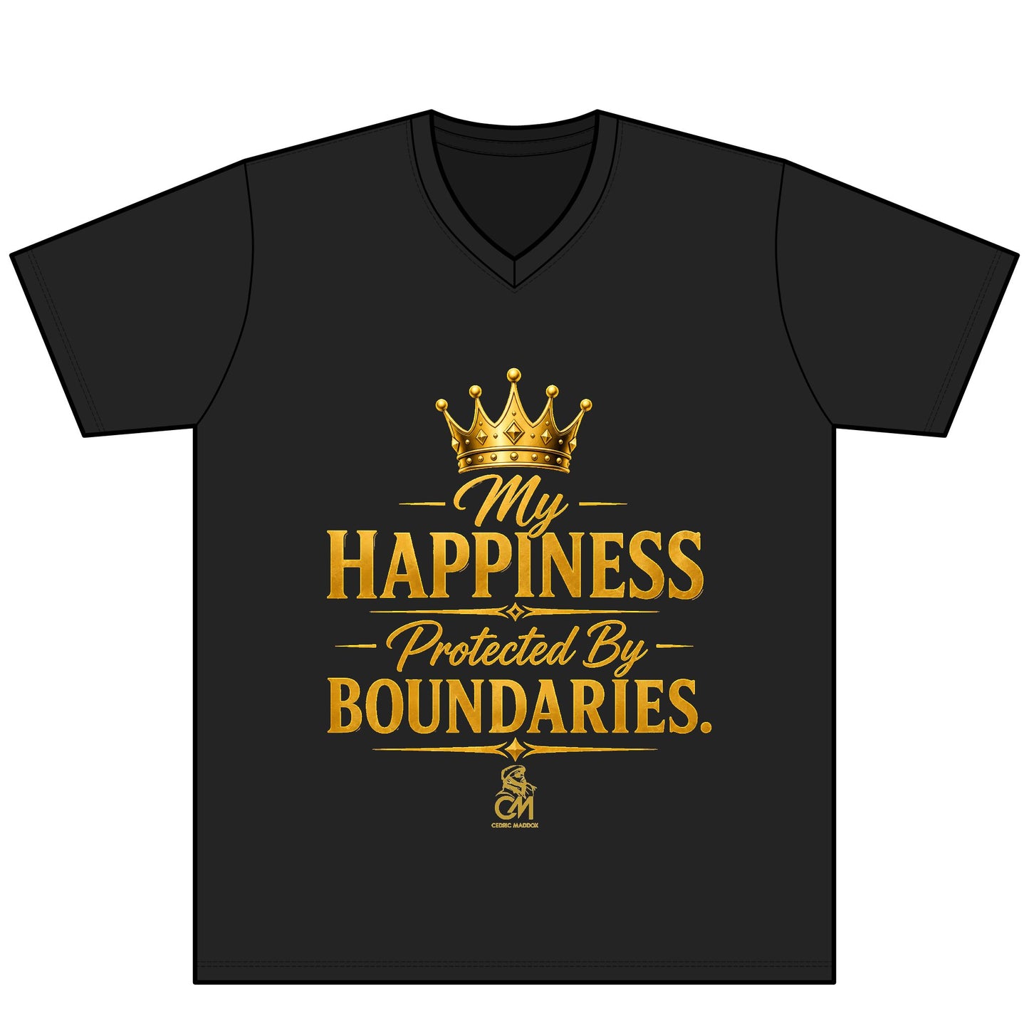 My Happiness PROTECTED BY BOUNDARIES UNISEX Tee V-Neck