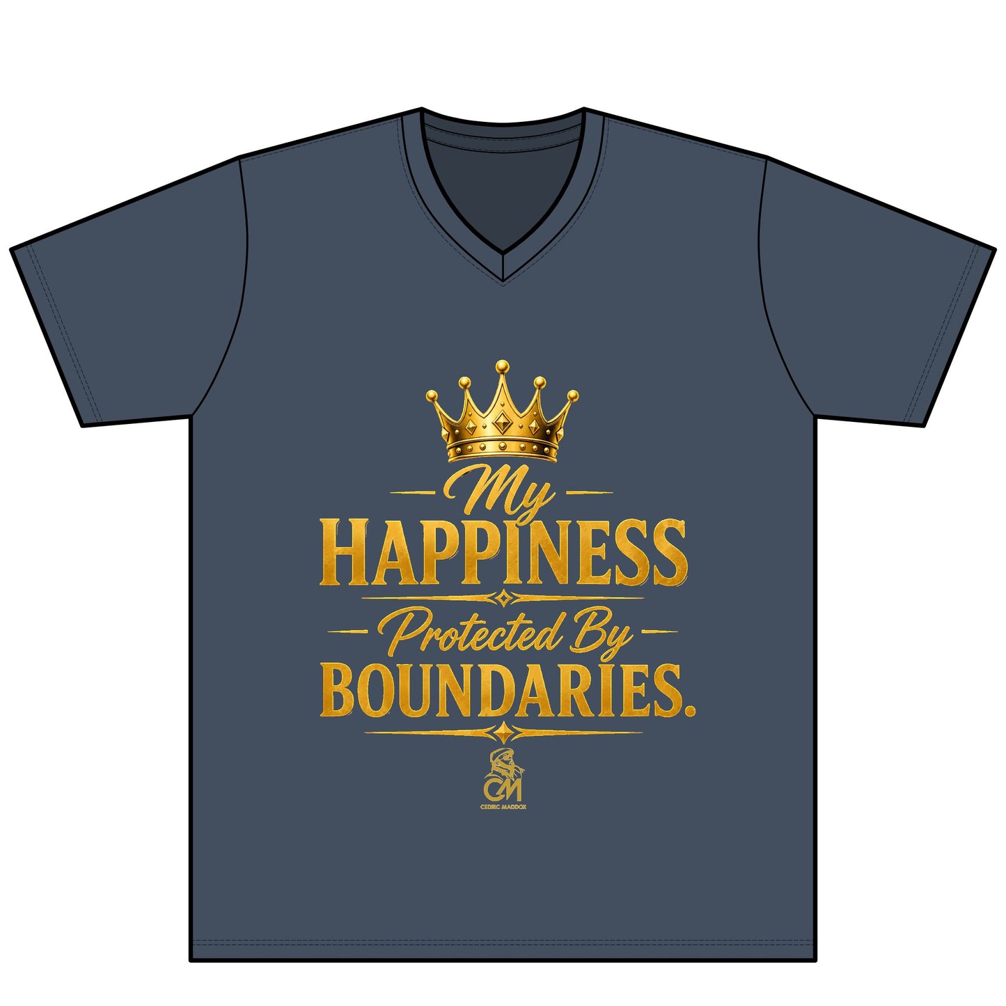 My Happiness PROTECTED BY BOUNDARIES UNISEX Tee V-Neck
