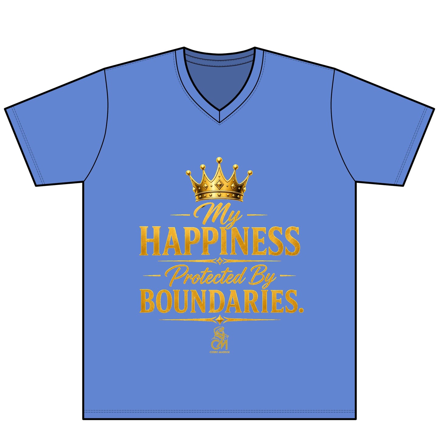 My Happiness PROTECTED BY BOUNDARIES UNISEX Tee V-Neck