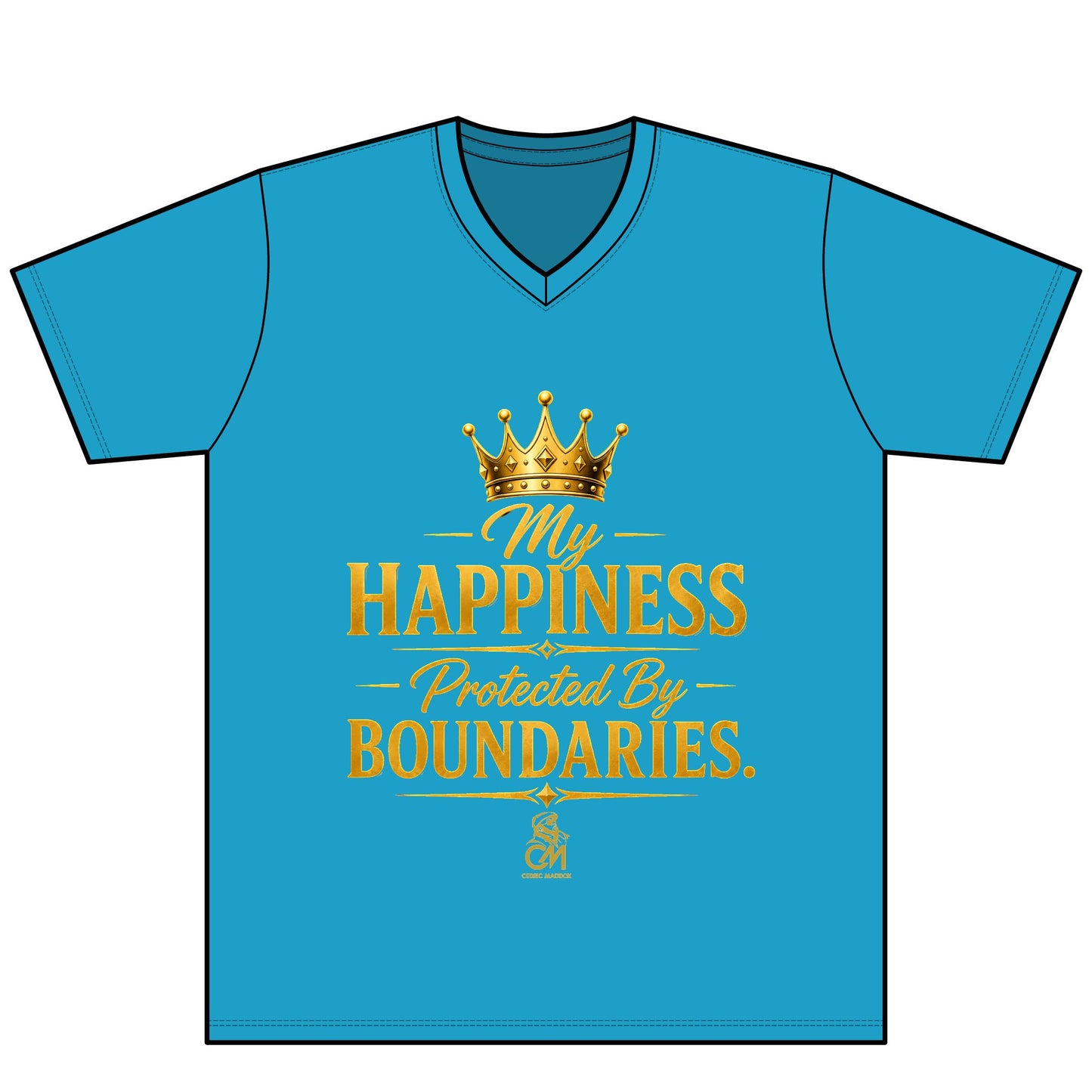 My Happiness PROTECTED BY BOUNDARIES UNISEX Tee V-Neck