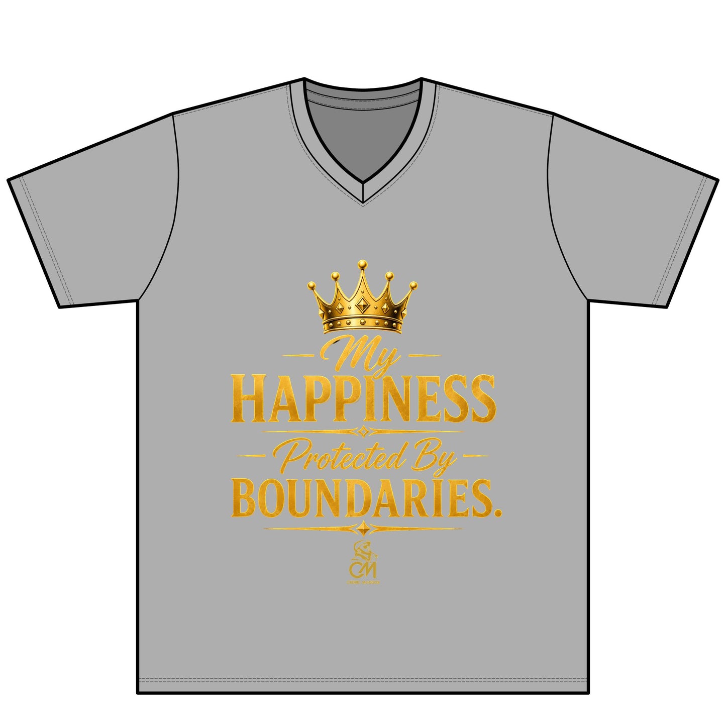My Happiness PROTECTED BY BOUNDARIES UNISEX Tee V-Neck