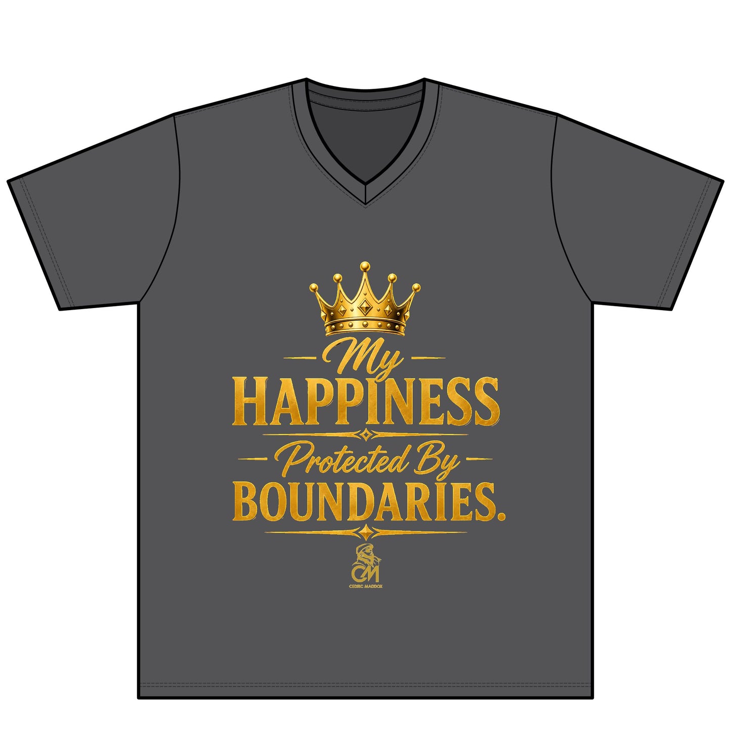 My Happiness PROTECTED BY BOUNDARIES UNISEX Tee V-Neck