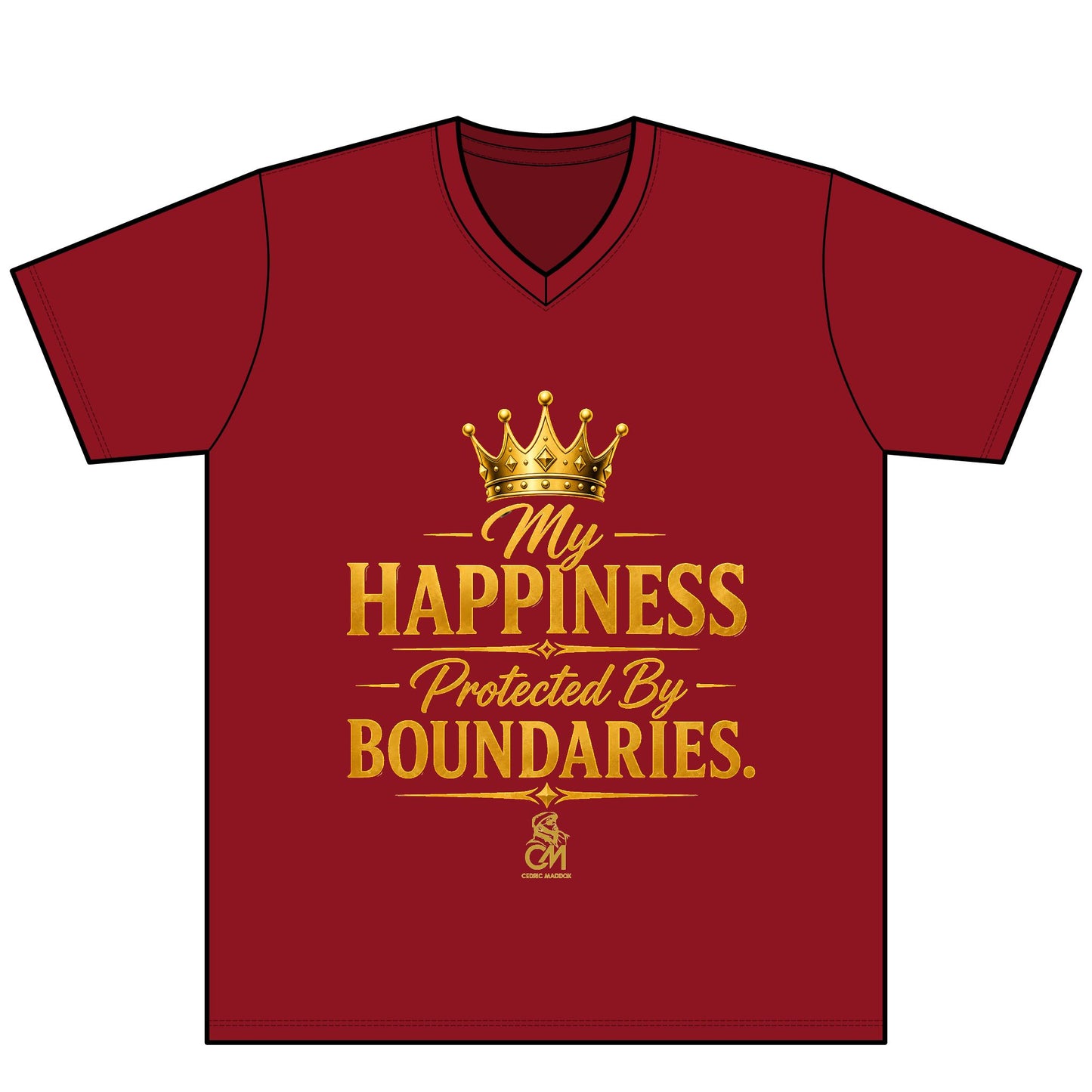 My Happiness PROTECTED BY BOUNDARIES UNISEX Tee V-Neck