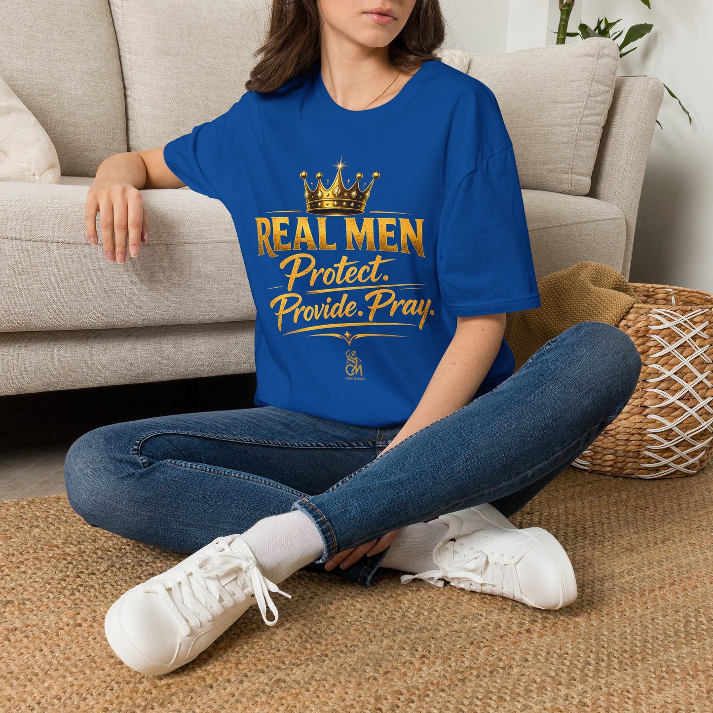 REAL MEN PROTECT PROVIDE PRAY Unisex Softstyle T-Shirt