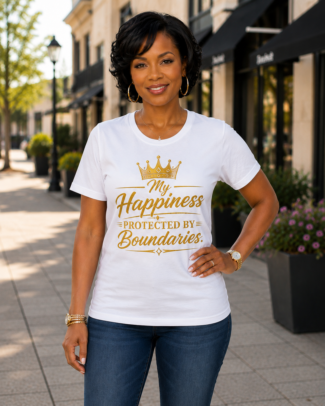 My Happiness PROTECTED BY BOUNDARIES  Unisex Softstyle T-Shirt