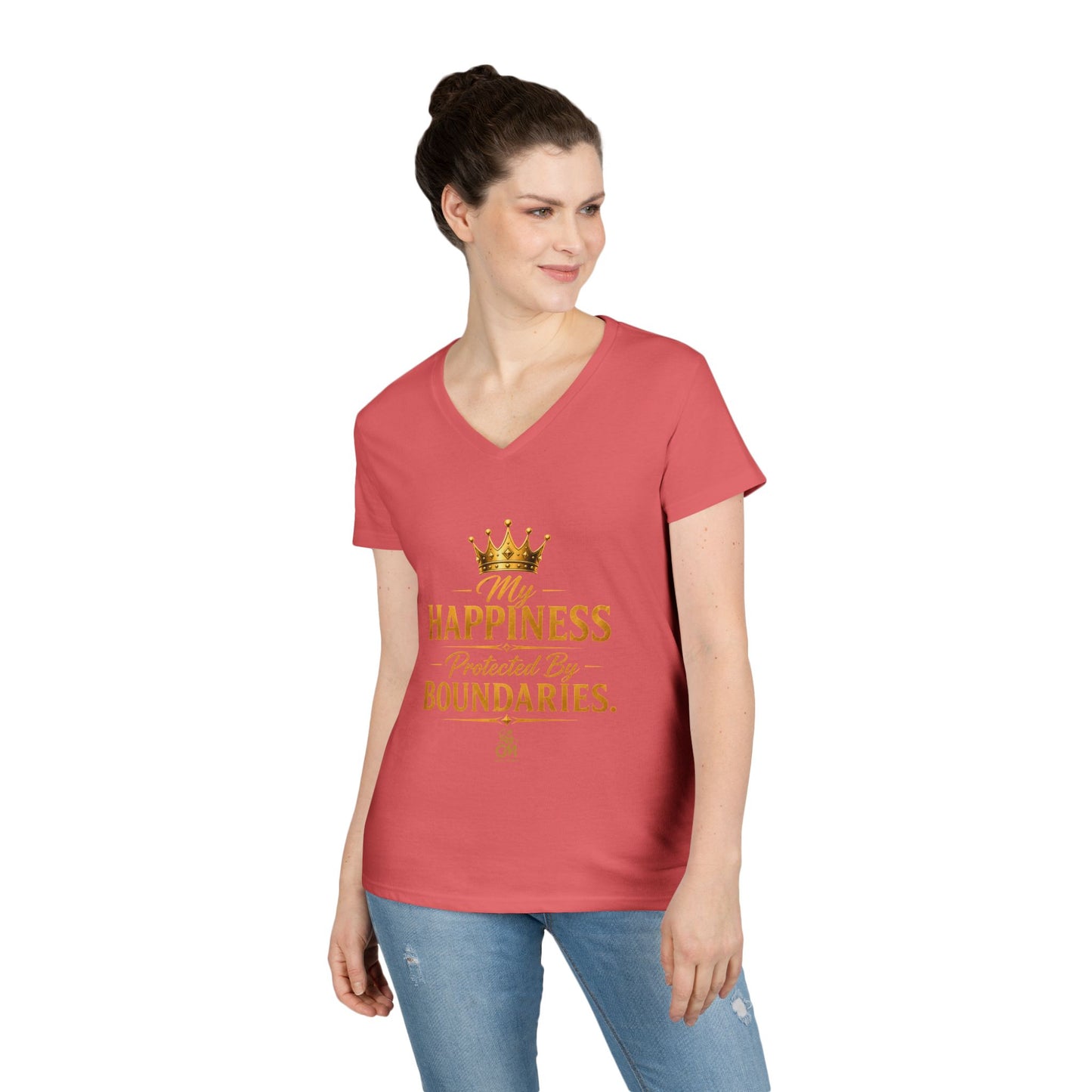 My Happiness PROTECTED BY BOUNDARIES. V-Neck T-Shirt