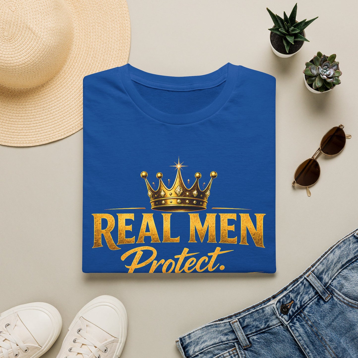 REAL MEN PROTECT PROVIDE PRAY Unisex Softstyle T-Shirt