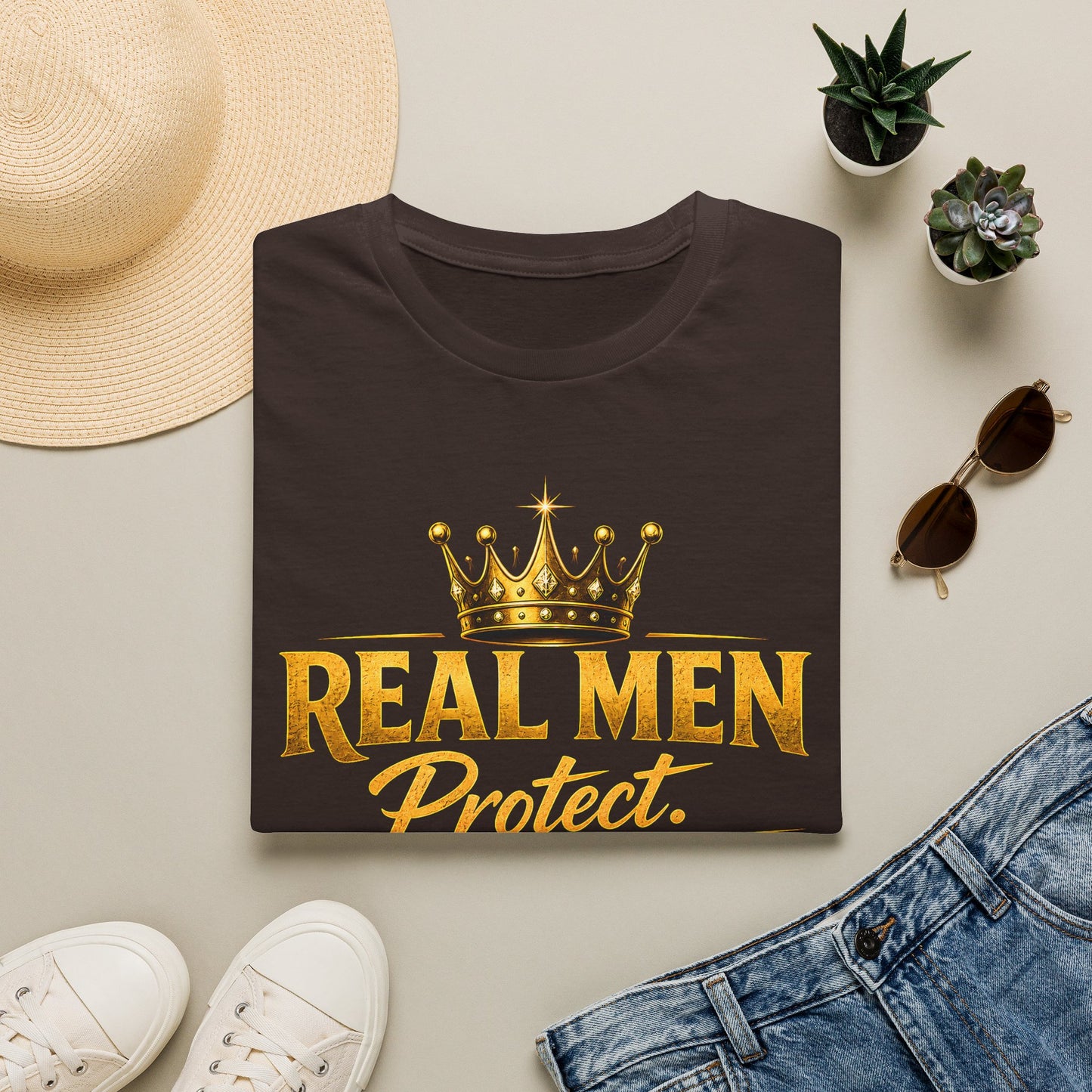 REAL MEN PROTECT PROVIDE PRAY Unisex Softstyle T-Shirt