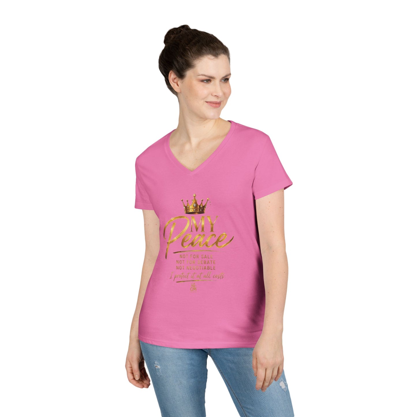 MY Peace NOT FOR SALE NOT FOR DEBATE NOT NEGOTIABLE I PROTECTED IT AT ALL COST Ladies' V-Neck T-Shirt