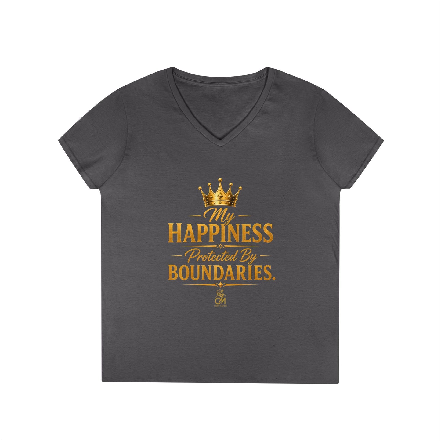 My Happiness PROTECTED BY BOUNDARIES. V-Neck T-Shirt