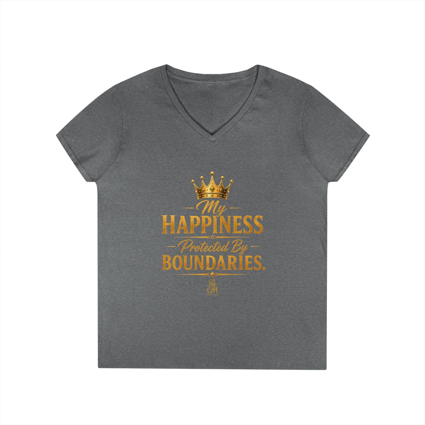 My Happiness PROTECTED BY BOUNDARIES. V-Neck T-Shirt
