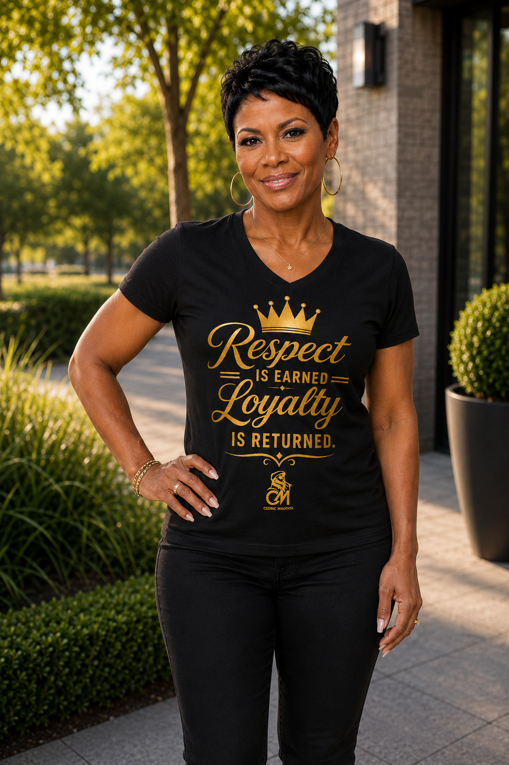Respect is EARNED Loyalty is RETURN. UNISEX Tee V-Neck