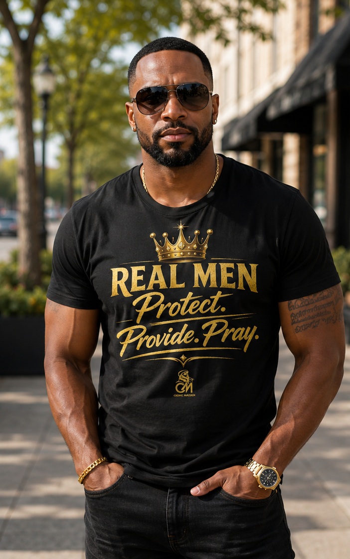 REAL MEN PROTECT PROVIDE PRAY Unisex Softstyle T-Shirt